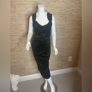 ASOS Curve black velvet Bardot dress